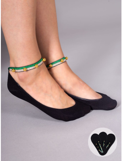 Yoclub Ponožky s ozdobným náramkem 3-Pack P2 Black