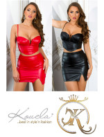 Sexy Koucla faux leather high waist skirt