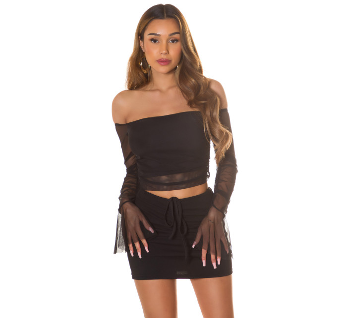 Sexy model 19738139 Mesh Crop Top - Style fashion