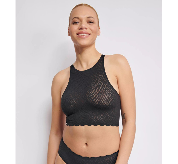 Dámský top ZERO Feel Bliss Crop Top - BLACK - černý 0004 - SLOGGI