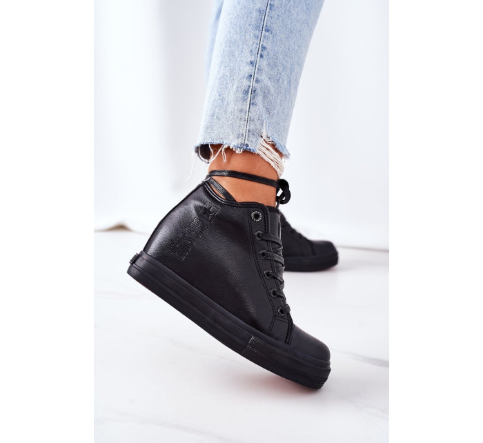 Leather Wedge Sneakers Big Star EE274127 Black