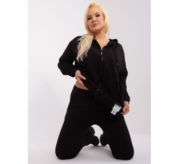 Černá plus size sada s mikinou