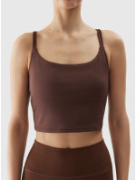 Dámský crop top na jógu z model 20437121 materiálů  hnědý - 4F