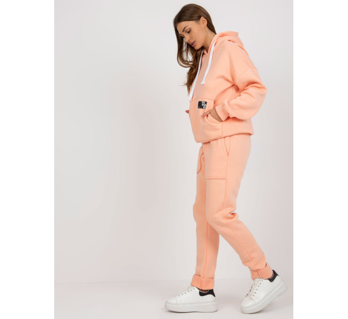 Peach tepláková souprava s oversized mikinou