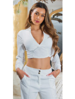 Sexy Musthave Crop Blouse with VNeck & model 19738137 - Style fashion