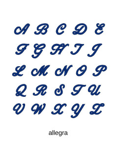 Výšivka monogram dvě písmena Allegra script