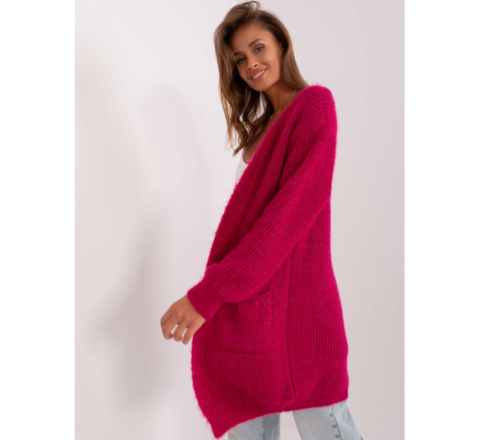 Dámský fuchsiový oversize cardigan