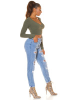 Sexy Highwaist Mom Jeans in Used Look