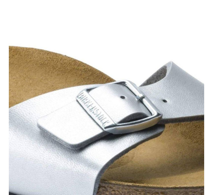 Dámské žabky Birkenstock Madrid Birko-Flor Silver regular wide (0040411) dámské