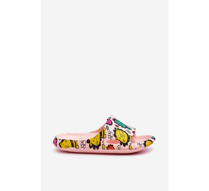 Dětské lehké pěnové pantofle Lion Motiv Pink Esther