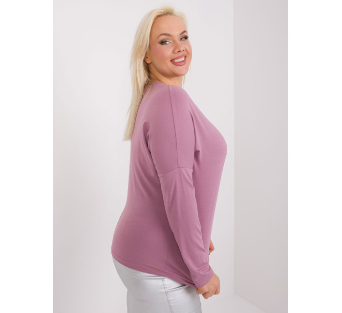 Zaprášená růžová obyčejná halenka plus size velikosti Elisa