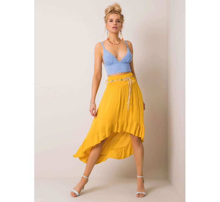 Žlutá asymetrická sukně
