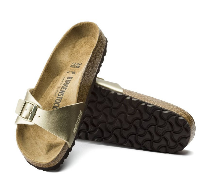 Dámské žabky Birkenstock Madrid Birko-Flor Gold regular wide (1016106) dámské