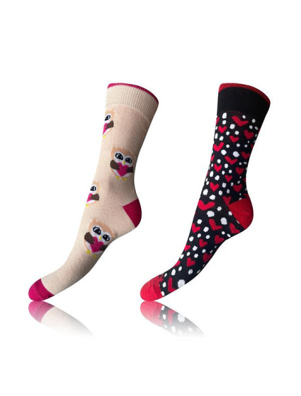 Veselé ponožky 2 páry CRAZY SOCKS 2x - BELLINDA - bílá