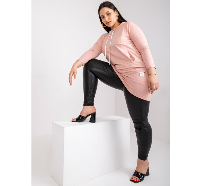 Bronzová žerzejová tunika plus size basic Jana