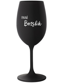 PANÍ BOŽSKÁ - černá sklenice na víno 350 ml