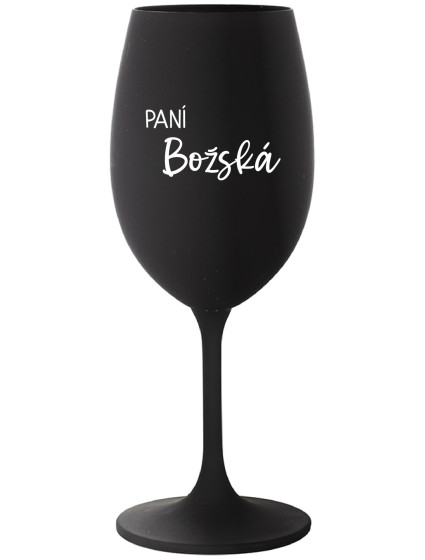 PANÍ BOŽSKÁ - černá sklenice na víno 350 ml