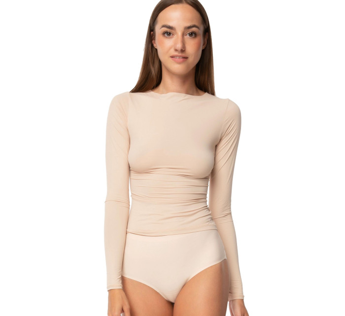 Dámská košilka Simple longsleeve beige - JULIMEX