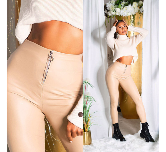 Sexy Highwaist faux leather pants with zip