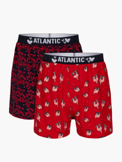 Pánské trenýrky ATLANTIC 2Pack - červená/tmavě modrá