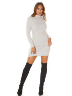 Sexy Basic Mini Knit Dress with Turtleneck