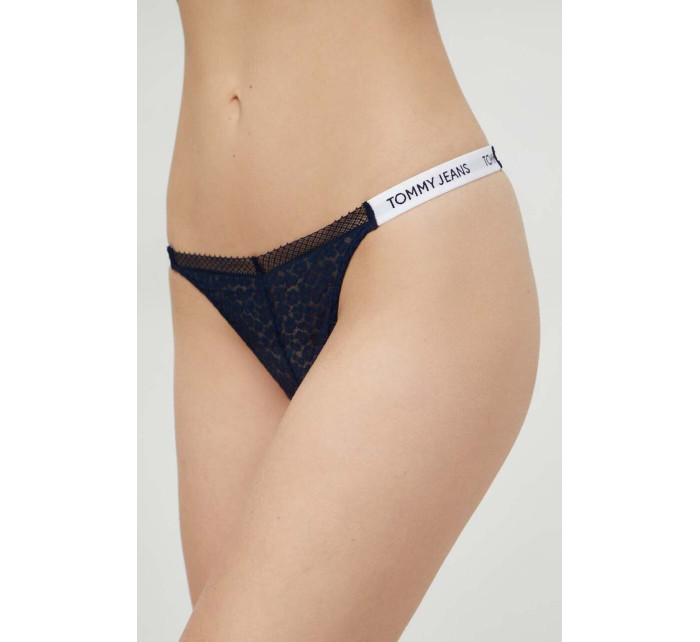 Dámská tanga HIGH LEG THONG UW0UW05160 C1G tm. modré - Tommy Hilfiger