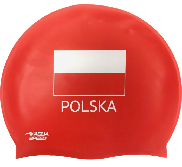 AQUA SPEED Plavecká čepice Polska Red