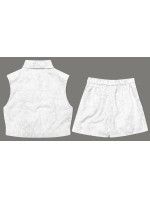 Bílý letní komplet - vesta a krátké šortky (72018)