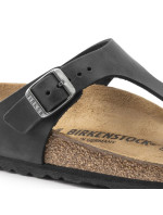 žabky Gizeh NU Black Regular z kůže pro širokou model 20701573 - Birkenstock