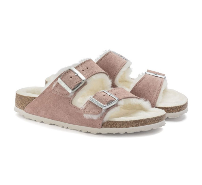 Arizona Suede Leather Pink Clay  žabky úzké dámské model 20701482 - Birkenstock