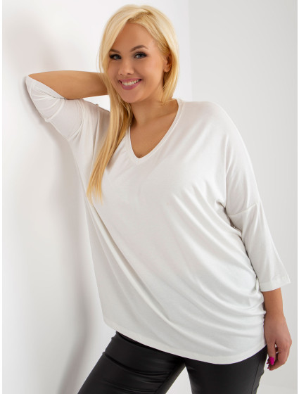 Ecru plain plus size basic viskózová halenka