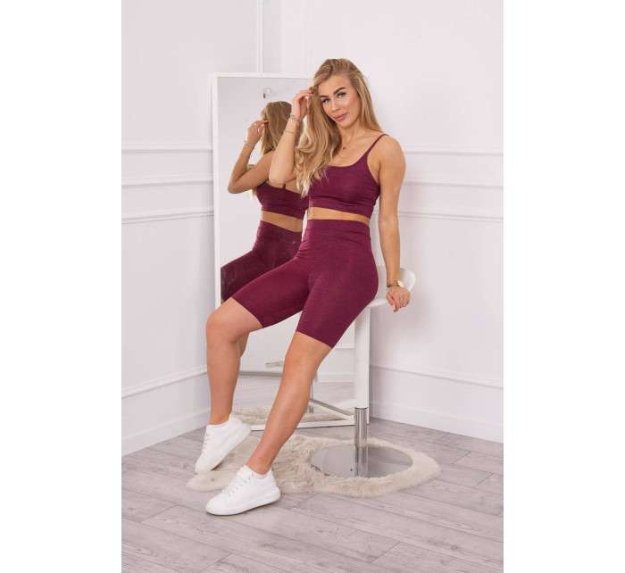 Set sportovní top + legíny fuchsiové