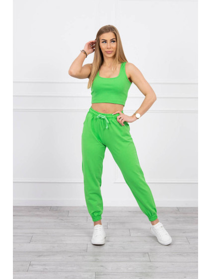 Set top+kalhoty zelené neonové