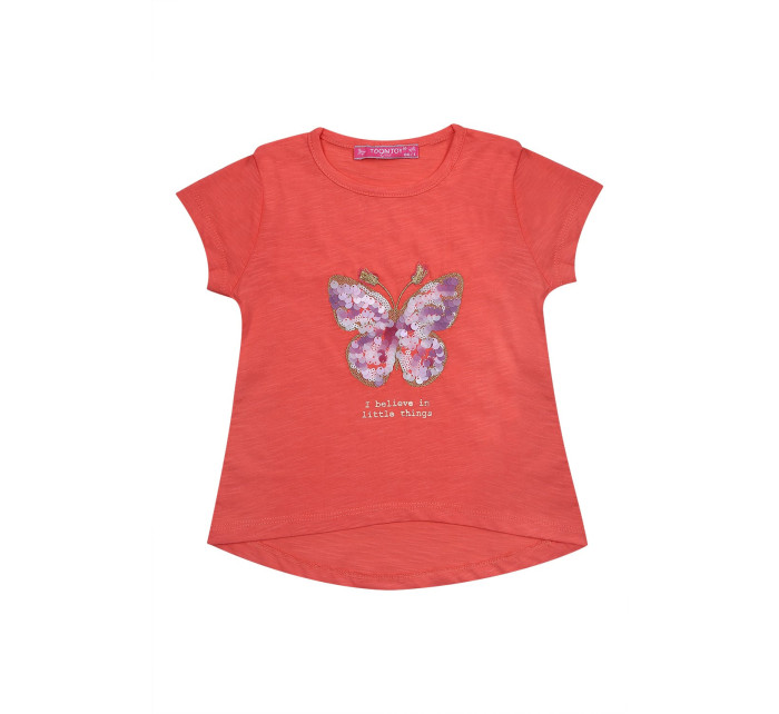 Dívčí tričko s korálovým motýlem