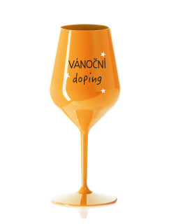 VÁNOČNÍ DOPING - oranžová nerozbitná sklenice na víno 470 ml