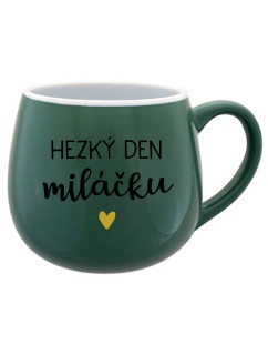 HEZKÝ DEN MILÁČKU - zelený keramický hrníček 300 ml