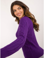 Sweter AT SW  ciemny fioletowy model 20493420 - FPrice