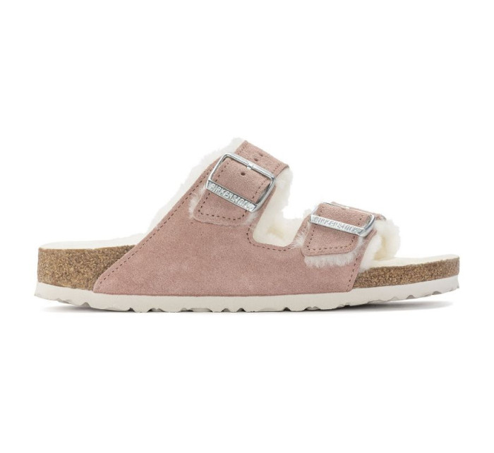 Arizona Suede Leather Pink Clay  žabky úzké dámské model 20701482 - Birkenstock