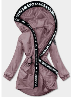 Růžová dámská oversize bunda parka (B8080)