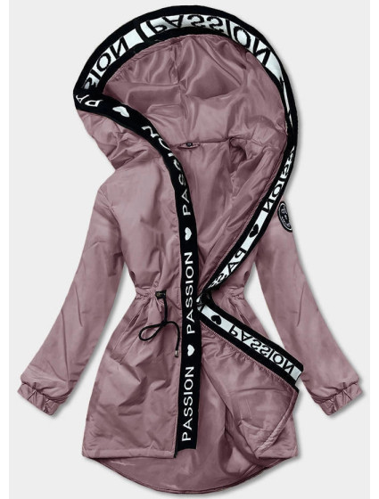 Růžová dámská oversize bunda parka (B8080)