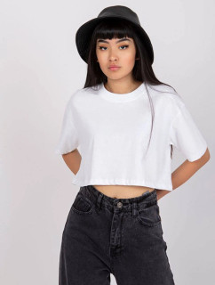 Krátké bílé tričko crop top (7541)