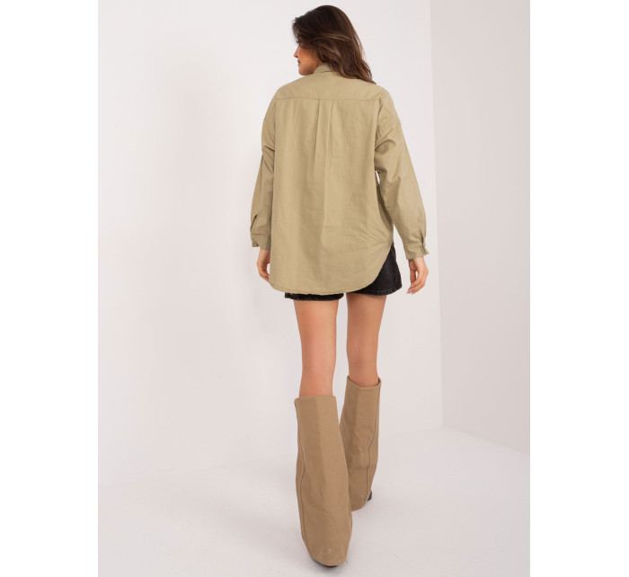 Klasická oversize khaki košile