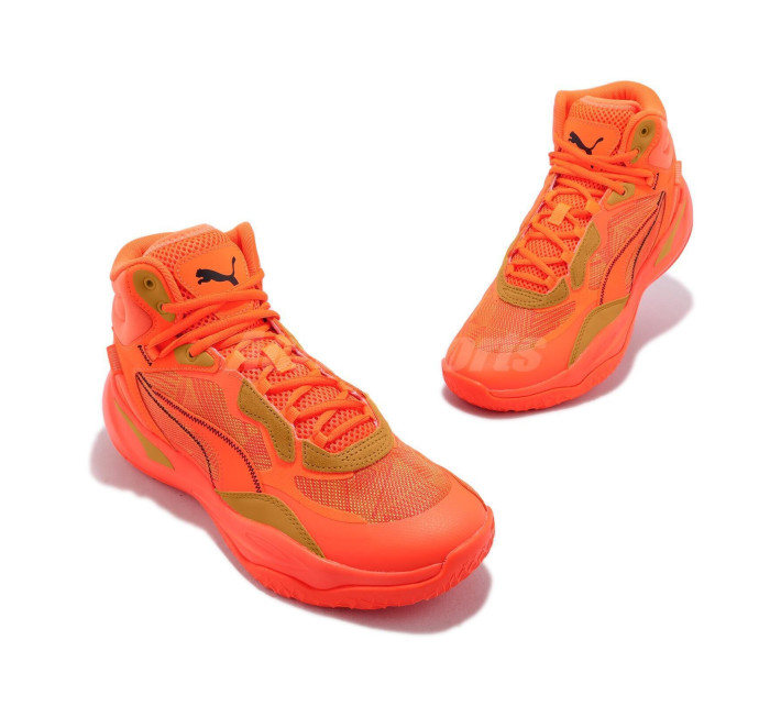 Pánské sportovní boty Playmaker Pro Mid Laser M 378327 01 Neon oranžová - Puma