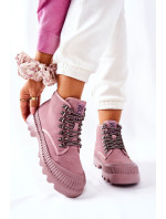 Leather Trapper Boots Big Star II274367 Pink