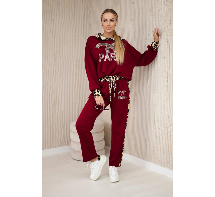 Set Paris Sweatshirt + Hose Burgundsko