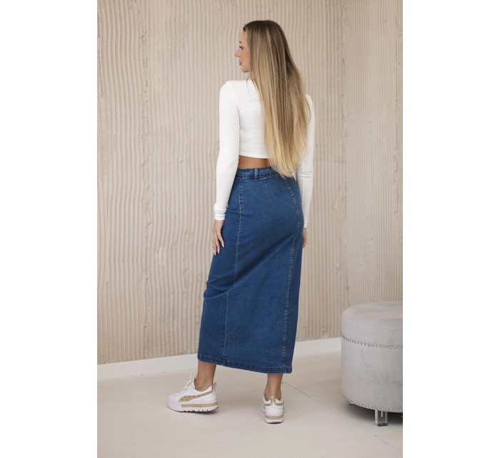 Dlouhá sukně s knoflíky model 20329985 denim - K-Fashion