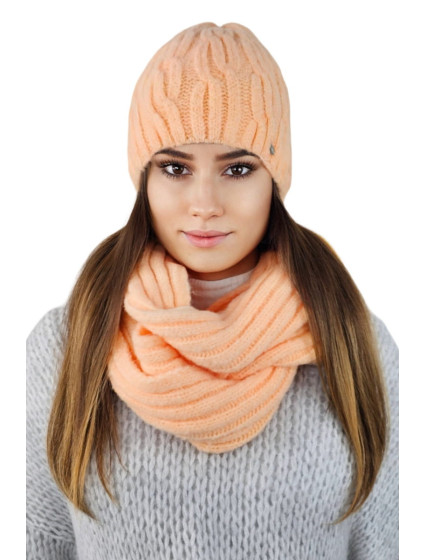 Hat&Scarf model 19138813 Peach - Kamea