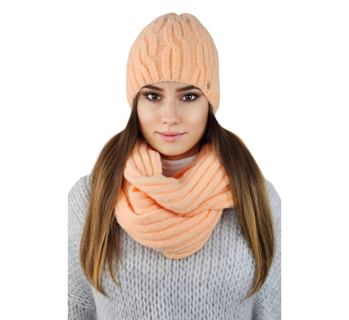 Hat&Scarf model 19138813 Peach - Kamea