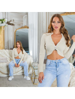 Sexy crop cardigan with model 19634986 - Style fashion