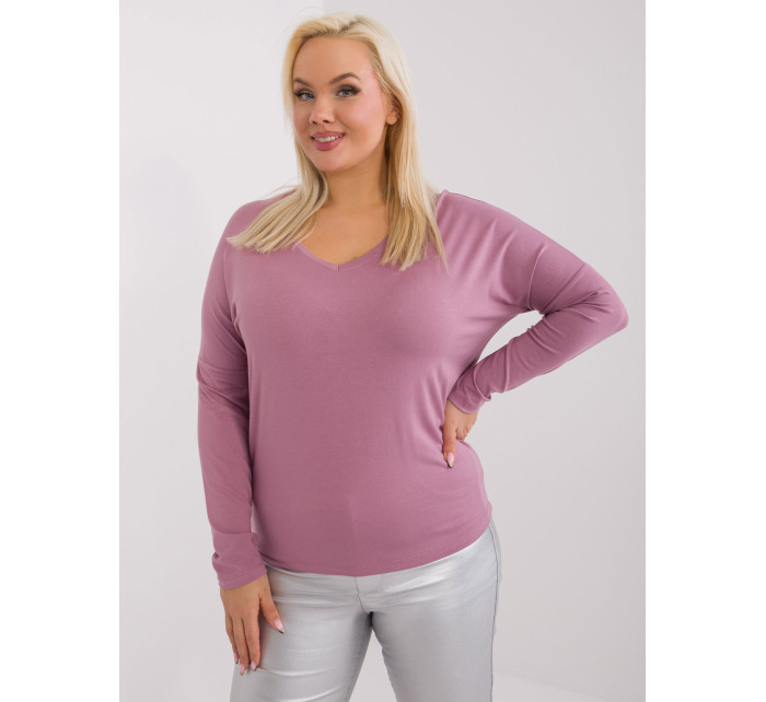 Zaprášená růžová obyčejná halenka plus size velikosti Elisa